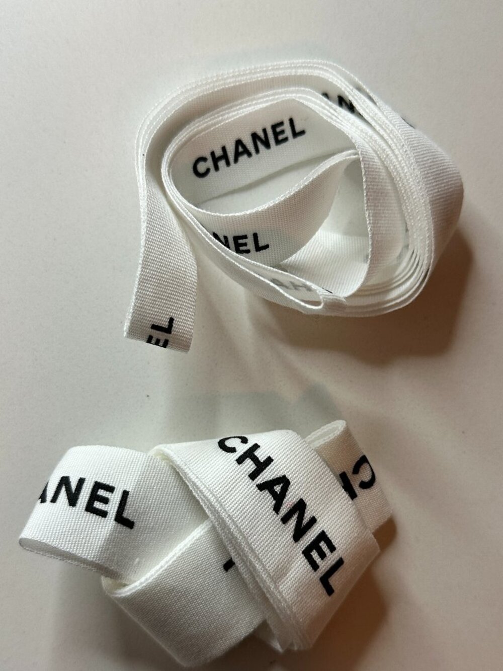 CHANEL Authentic Logo Gift Ribbon Set of 2